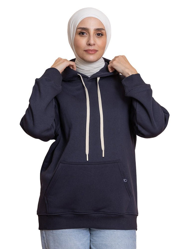 Dark Indigo Over Size Hoodie - Khotwh
