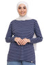 Dark Indigo Striped Long - Sleeve - Khotwh