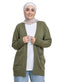 Dark Olive E - Basic Pocket Cardigan - Khotwh