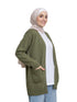Dark Olive E - Basic Pocket Cardigan - Khotwh
