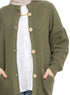 Dark Olive Long buttons Cardigan - Khotwh