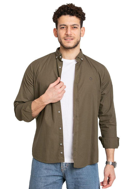 Dark Olive Oxford Shirt - Khotwh