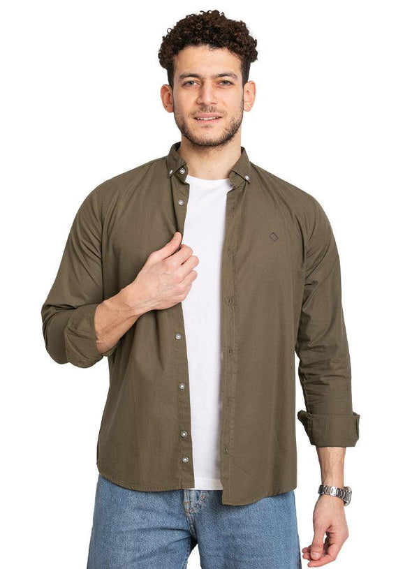 Dark Olive Oxford Shirt - Khotwh