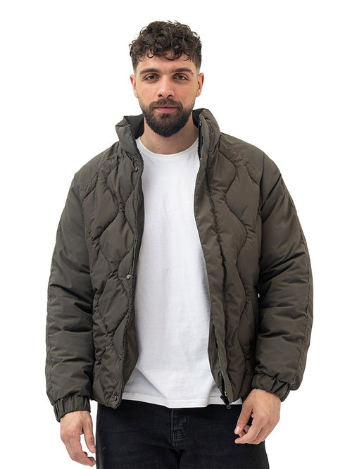 Dark Olive Puffer Jacket 3012 - Khotwh