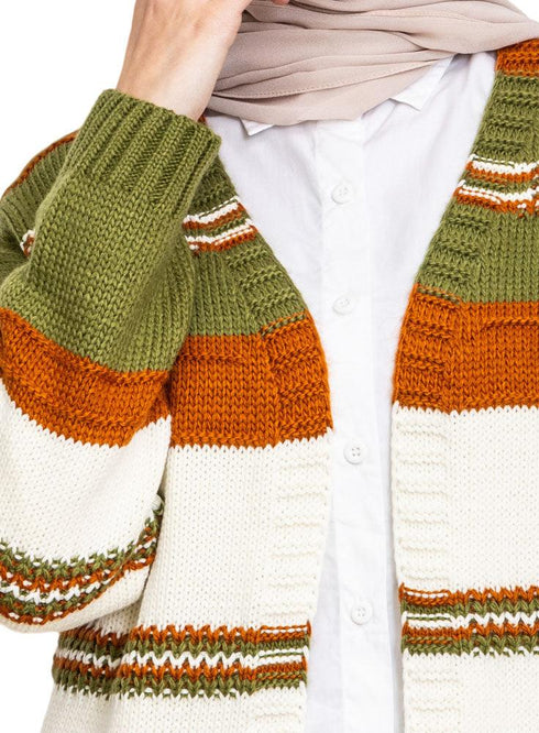 Dark Olive S - W Cardigan - Khotwh