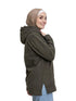 Dark Olive Velvet Hoodie Vent - Khotwh