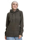 Dark Olive Velvet Hoodie Vent - Khotwh