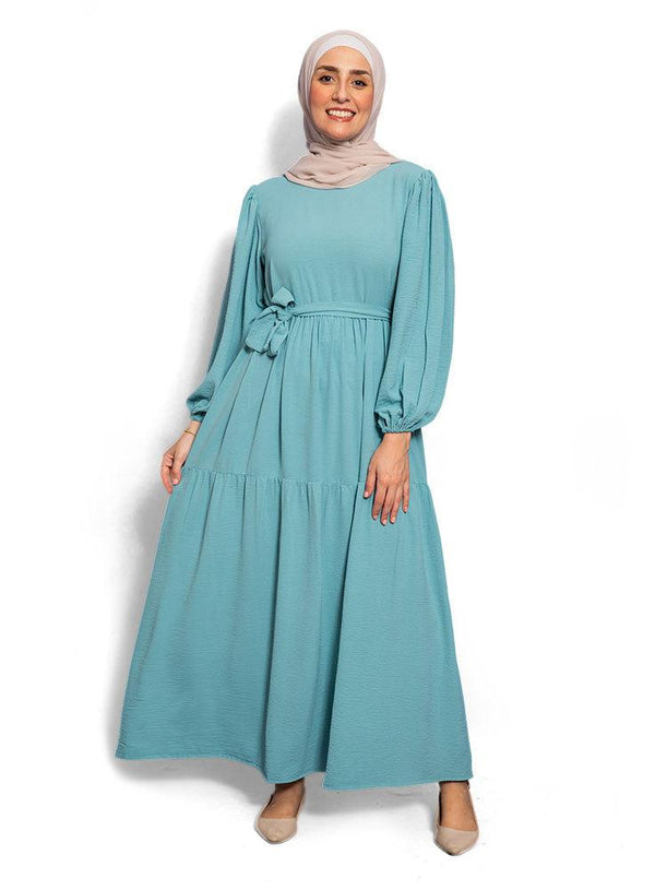 Deep - Aqua Basic Summer Dress - Khotwh
