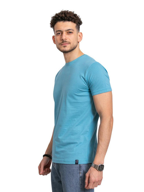 Deep Aqua Round T-Shirt - Khotwh