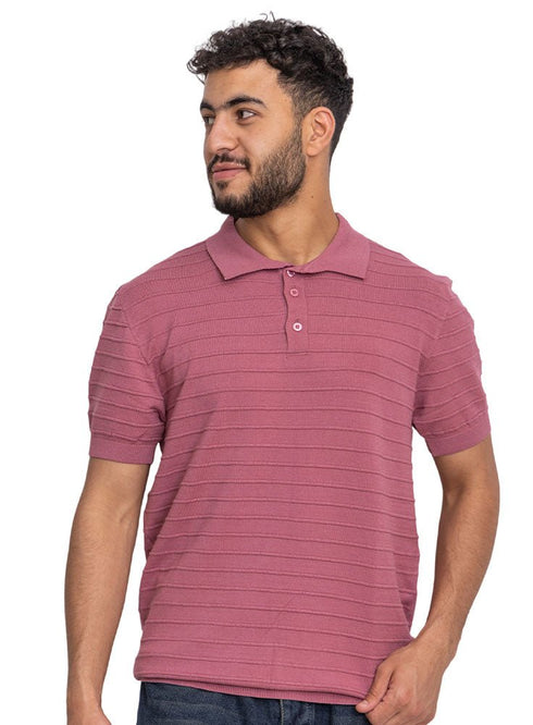 Desert Sand Design 7569Knit Polo Neck - T-Shirt - Khotwh