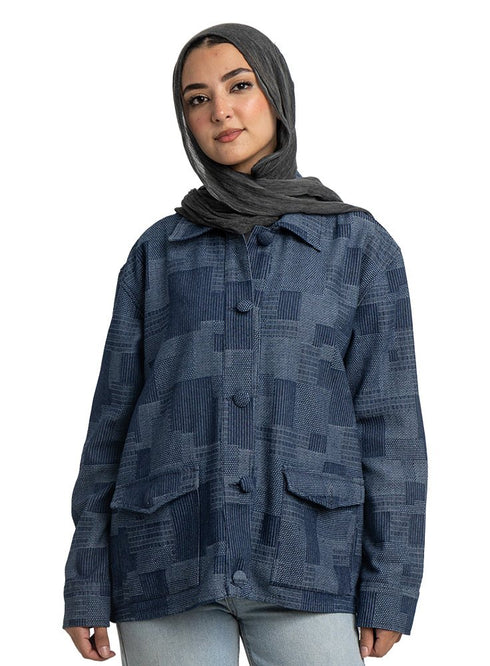 Design 1 RD - Jacquard Denim Jacket - Khotwh