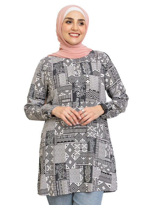 Design 10 Cloak Printed Blouse - Khotwh