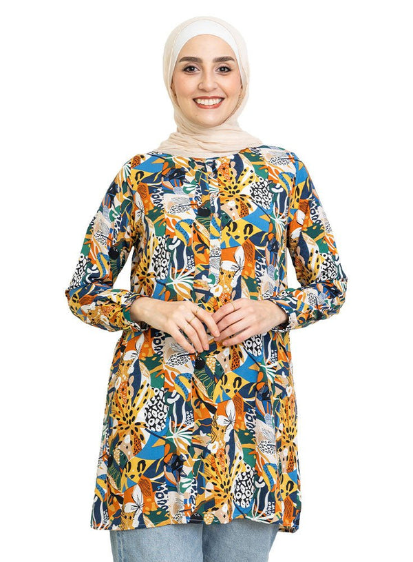 Design 13 Cloak Printed Blouse - Khotwh