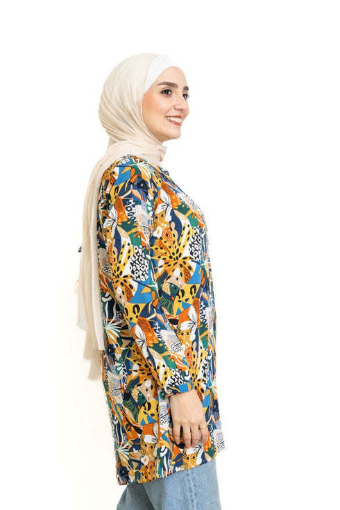 Design 13 Cloak Printed Blouse - Khotwh