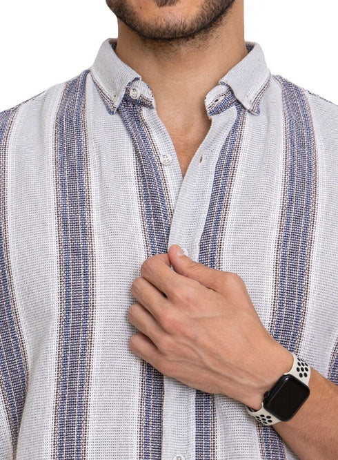 Design 2 - Cloud Stripped Half - Shirt - Khotwh