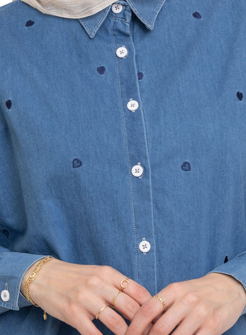 Design 2 - Cool Ice E - Over Size Denim Shirt - Khotwh