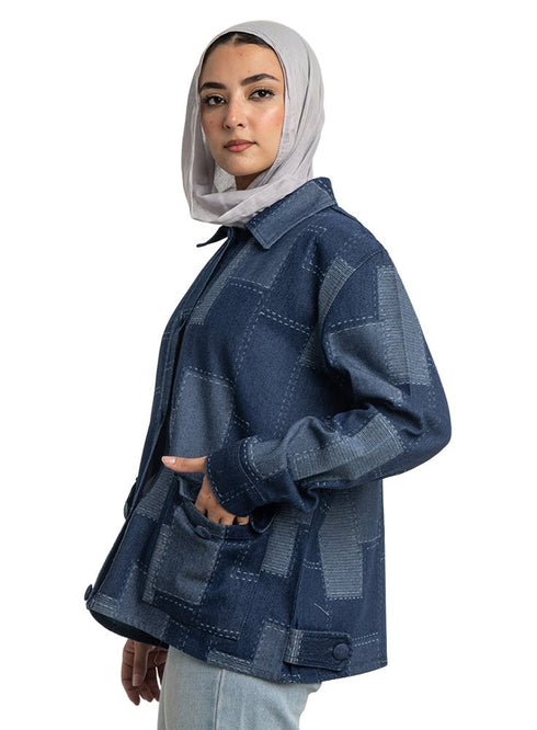 Design 2 RD - Jacquard Denim Jacket - Khotwh