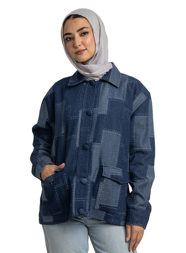Design 2 RD - Jacquard Denim Jacket - Khotwh