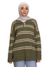 Design 2 Striped Knitted Polo Pullover - Khotwh