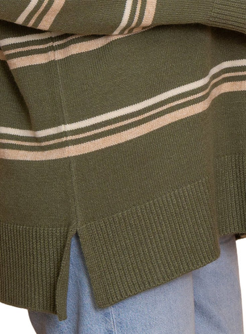 Design 2 Striped Knitted Polo Pullover - Khotwh