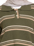 Design 2 Striped Knitted Polo Pullover - Khotwh