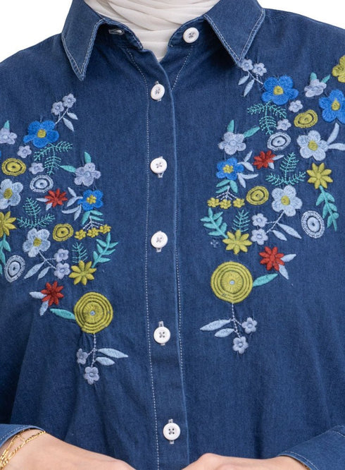 Design 4 - Blue E - Over Size Denim Shirt - Khotwh