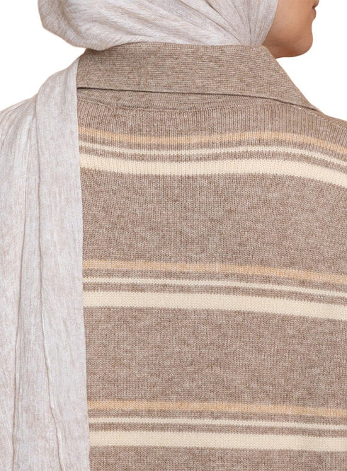 Design 4 Striped Knitted Polo Pullover - Khotwh