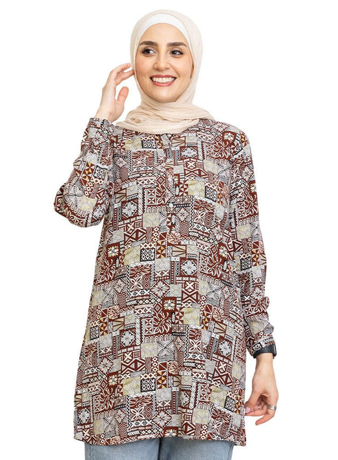 Design 6 Cloak Printed Blouse - Khotwh