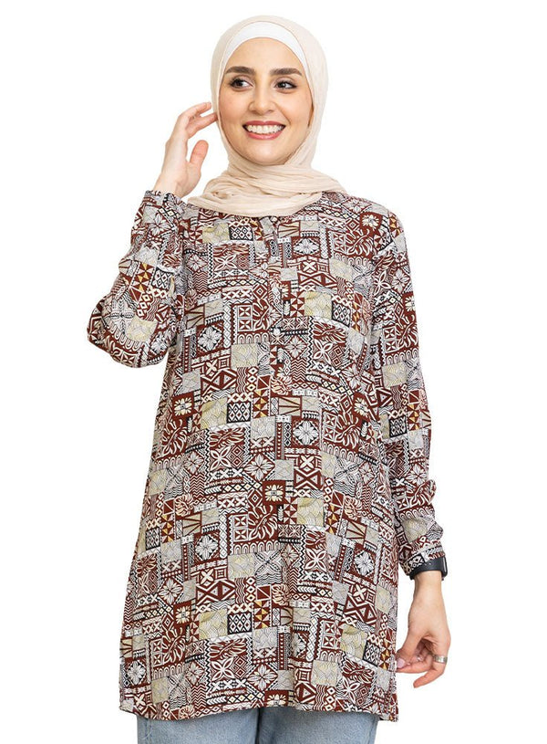 Design 6 Cloak Printed Blouse - Khotwh