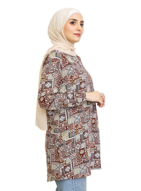 Design 6 Cloak Printed Blouse - Khotwh
