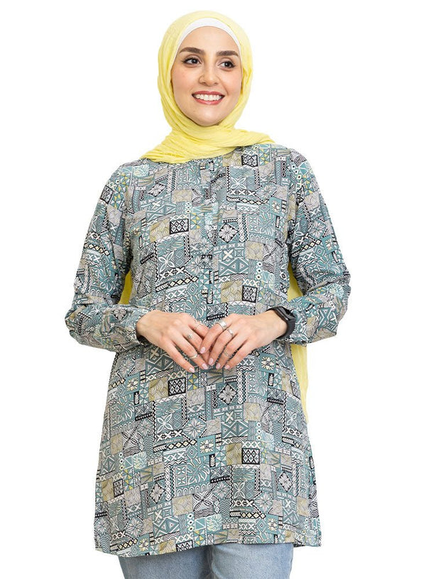 Design 7 Cloak Printed Blouse - Khotwh