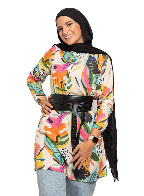 Design 816 Cloak Printed Blouse - Khotwh