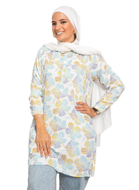 Design 819 Cloak Printed Blouse - Khotwh