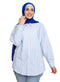 Design1 - Baby Blue Striped Over - Size Shirt - Khotwh