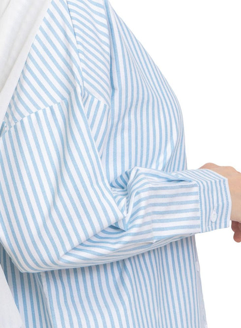 Design1 - Blue Striped Over - Size Shirt - Khotwh