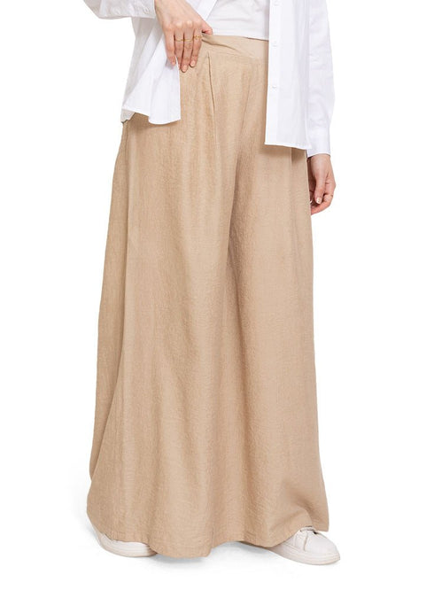 Design1 - Mocha Linen2 - Wide Leg - Khotwh