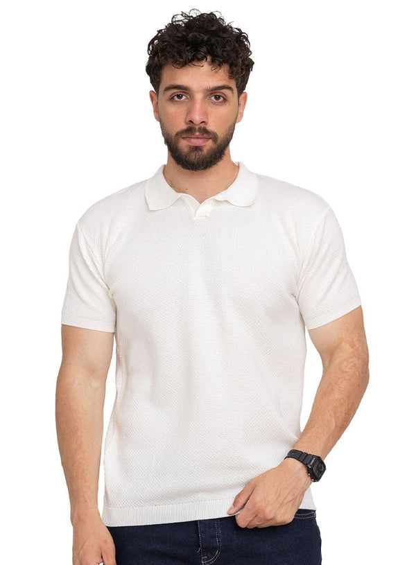 Dots - White F - S.Knit Polo T-shirt - Khotwh