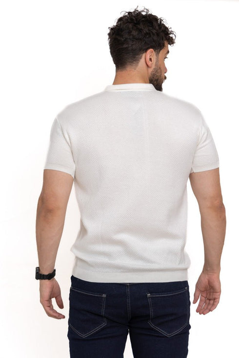 Dots - White F - S.Knit Polo T-shirt - Khotwh