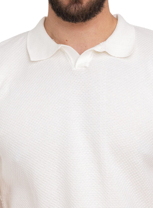 Dots - White F - S.Knit Polo T-shirt - Khotwh