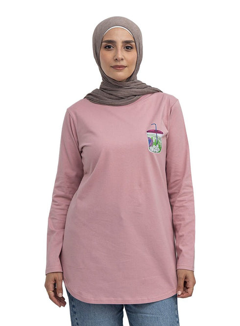 Dusky Orchid-Design 4 Printed Long-Sleeve - Khotwh