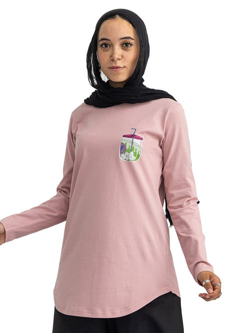 Dusky Orchid-Design 4 Printed Long-Sleeve - Khotwh