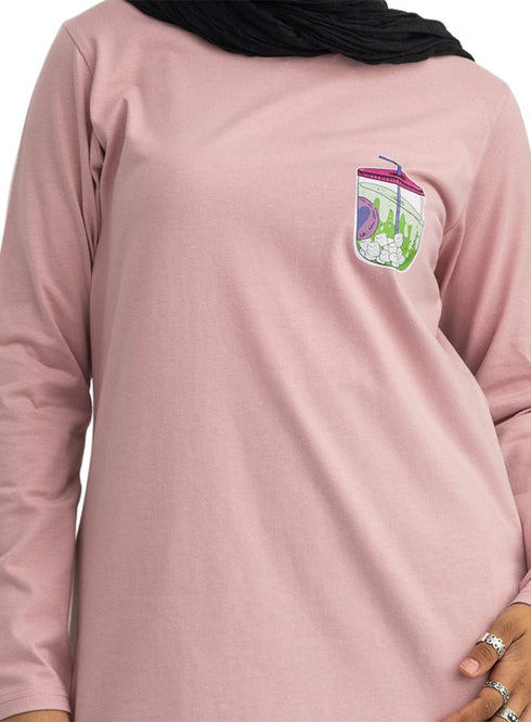 Dusky Orchid-Design 4 Printed Long-Sleeve - Khotwh