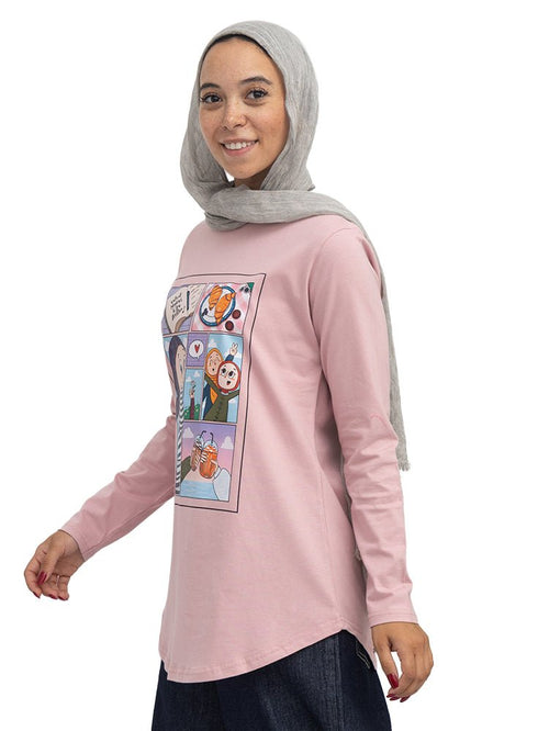 Dusky Orchid-Design 8 Printed Long-Sleeve - Khotwh