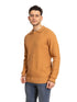 F - Camel Striped Polo Neck Pullover - Khotwh