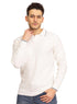 F - White Striped Polo Neck Pullover - Khotwh