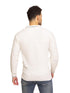 F - White Striped Polo Neck Pullover - Khotwh