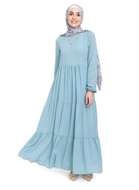 Fair Aqua Basic Dress - Khotwh