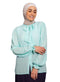 Fair Aqua Cornice Cuff Blouse - Khotwh