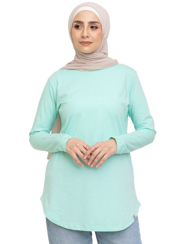 Fair Aqua Curved Long - Sleeve - Khotwh