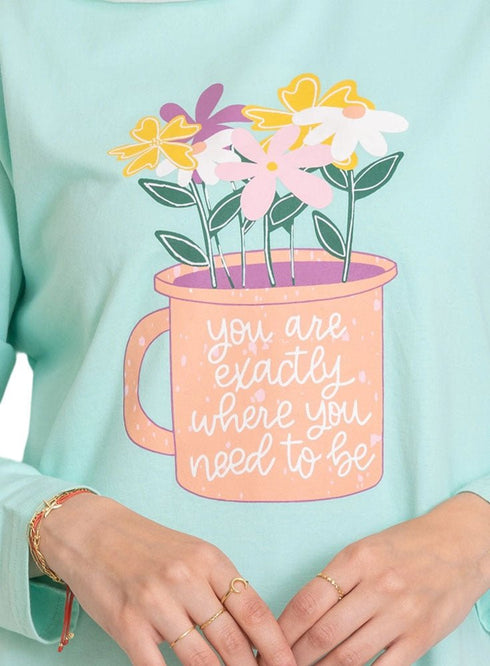 Fair Aqua - Design 25 Printed Long - Sleeve - Khotwh